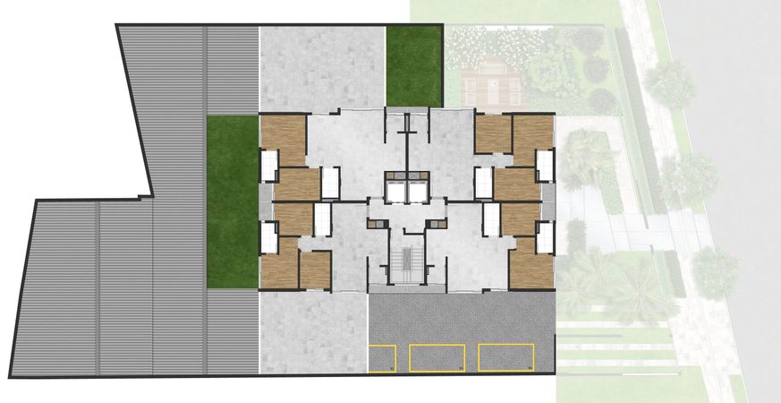 Planta Segundo Pavimento (Apartamentos  Garden 137,96m² e 159,42m²)