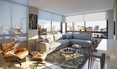 Imagem ilustrativa do living do apartamento duplex do empreendimento Match da construtora Zuckhan.